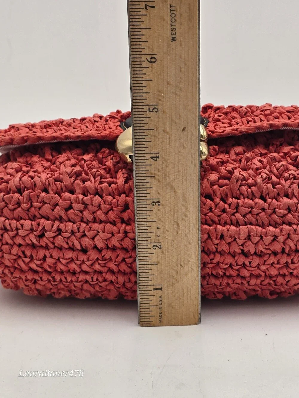 Coach Soft Tabby In Straw And Smooth Leather, Red Orange, CA032